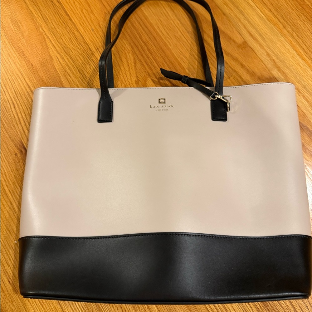 Kate Spade Black and Cream Leather Tote